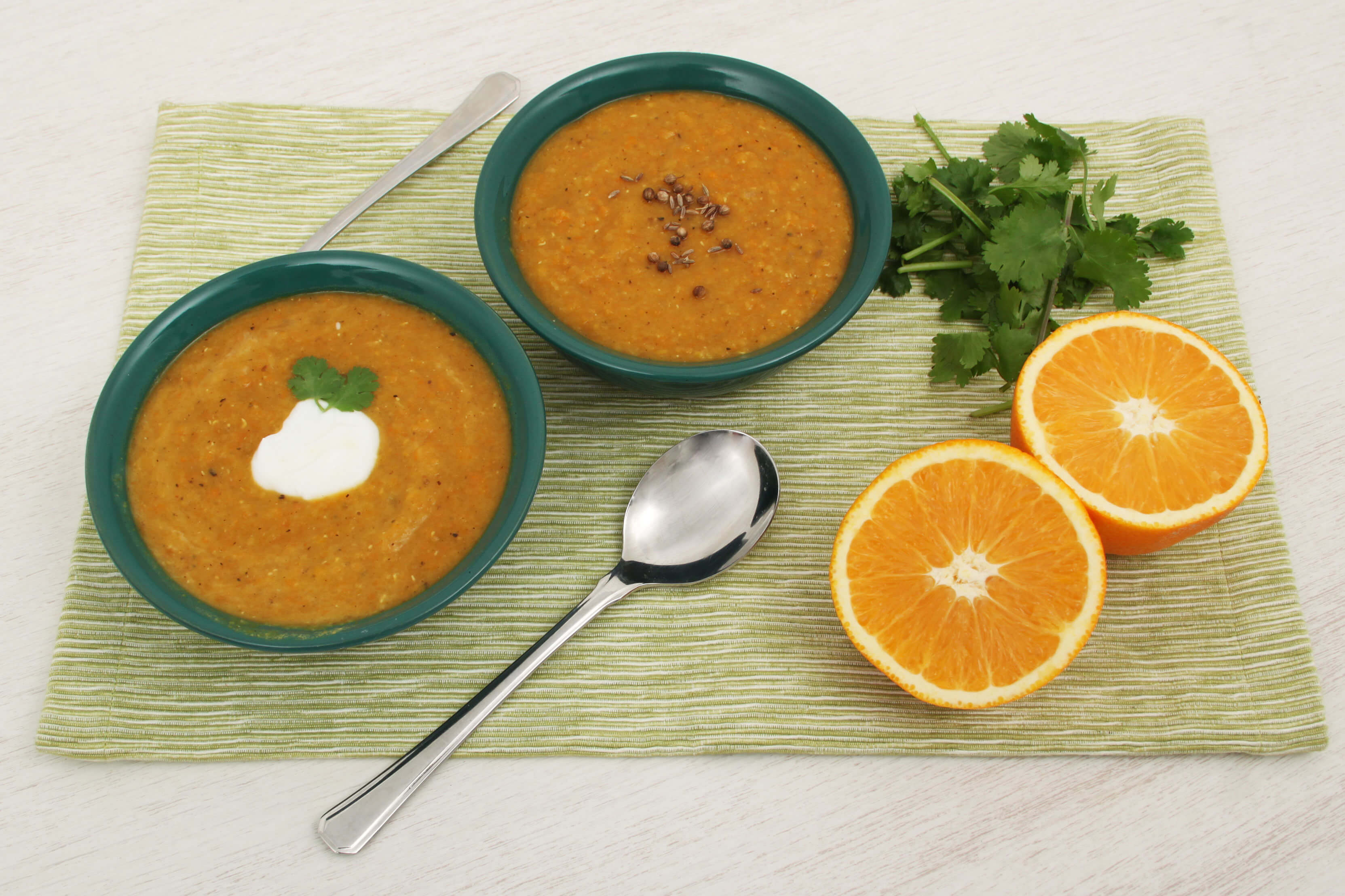Carrot, lentil & orange soup